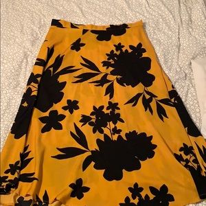 Women's Floral Print Full Silky Midi Skirt